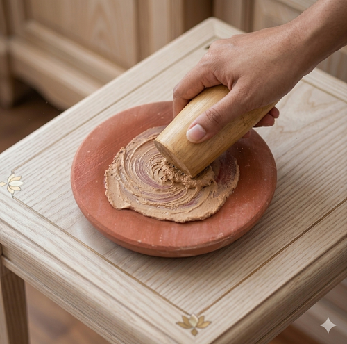 Sandalwood Log 50Gm. With Rubbing Stone 100% Pure and Natural